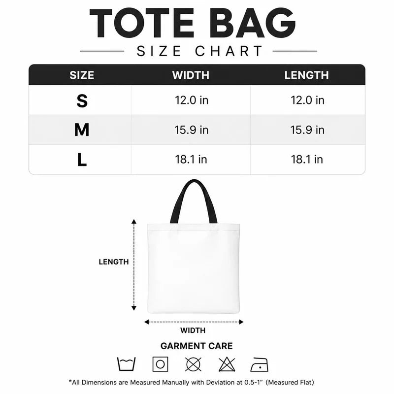 Connecticut Looks Good On Me Tote Bag - Size Chart