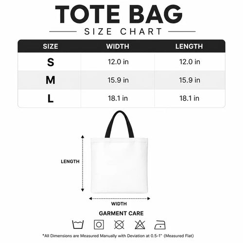 Clemson Undead Mascot Tote Bag - Size Chart